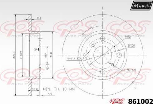 Maxtech 861002.0000 - Тормозной диск autodnr.net