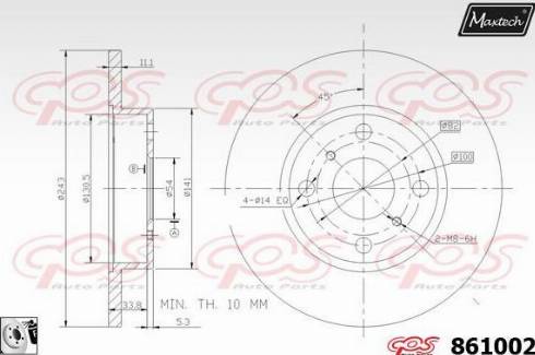 Maxtech 861002.0080 - Тормозной диск autodnr.net