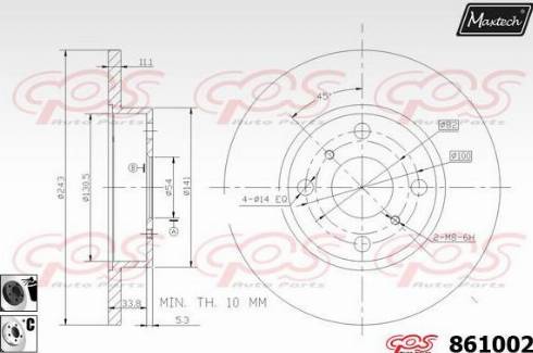 Maxtech 861002.6060 - Тормозной диск autodnr.net