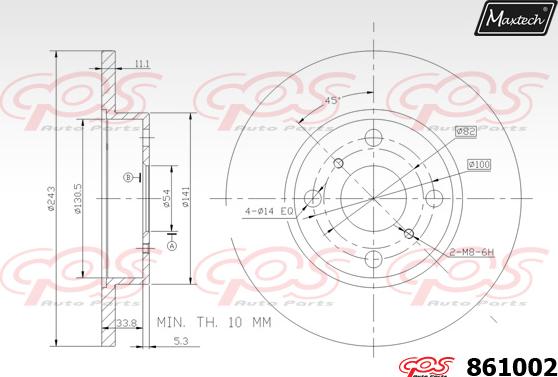 Maxtech 861002 - Тормозной диск autodnr.net