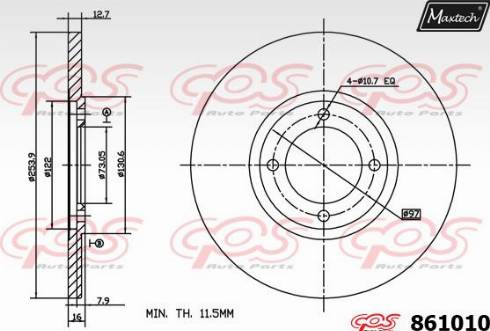 Maxtech 861010.0000 - Тормозной диск autodnr.net