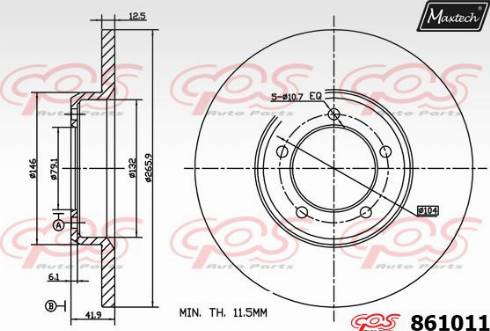 Maxtech 861011.0000 - Гальмівний диск autocars.com.ua