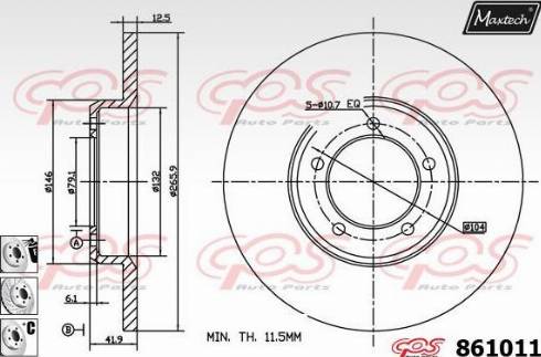 Maxtech 861011.6880 - Гальмівний диск autocars.com.ua