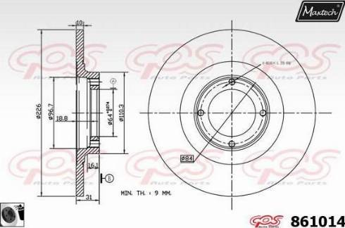 Maxtech 861014.0060 - Гальмівний диск autocars.com.ua