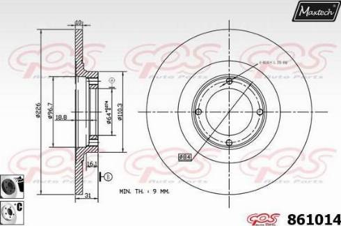 Maxtech 861014.6060 - Гальмівний диск autocars.com.ua