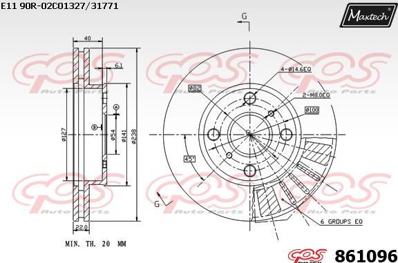 Maxtech 861019 - Гальмівний диск autocars.com.ua