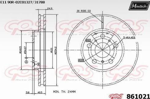 Maxtech 861021.0000 - Гальмівний диск autocars.com.ua