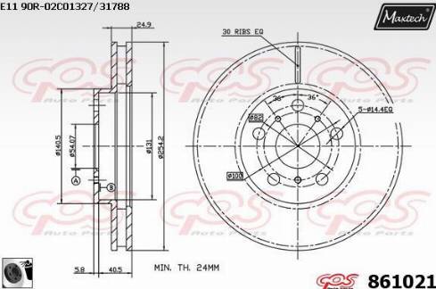 Maxtech 861021.0060 - Гальмівний диск autocars.com.ua