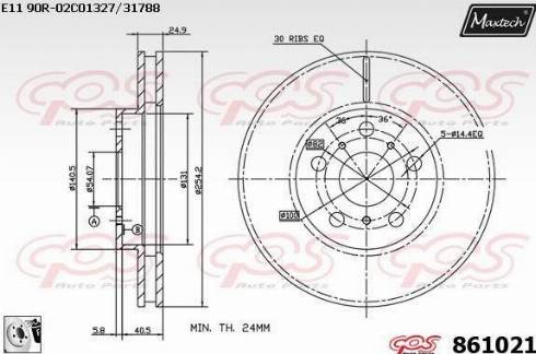 Maxtech 861021.0080 - Гальмівний диск autocars.com.ua