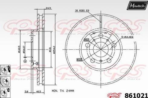 Maxtech 861021.6980 - Гальмівний диск autocars.com.ua