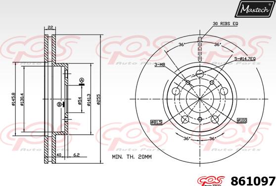 Maxtech 861021 - Тормозной диск autodnr.net