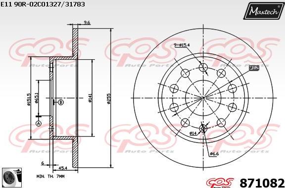 Maxtech 861024 - Гальмівний диск autocars.com.ua