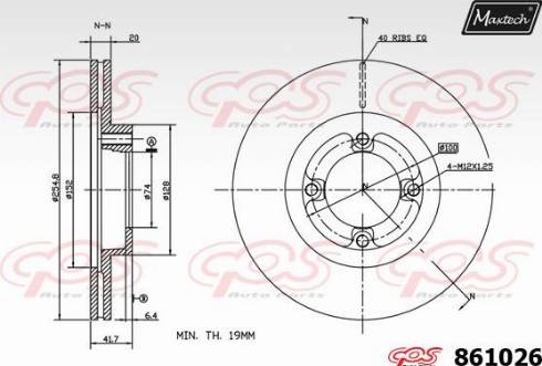 Maxtech 861026.0000 - Гальмівний диск autocars.com.ua