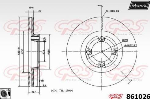 Maxtech 861026.0060 - Гальмівний диск autocars.com.ua