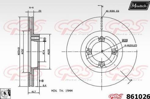 Maxtech 861026.0080 - Гальмівний диск autocars.com.ua