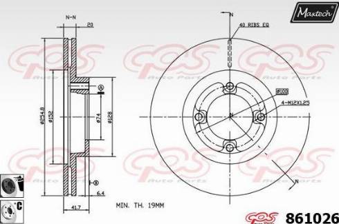 Maxtech 861026.6060 - Гальмівний диск autocars.com.ua