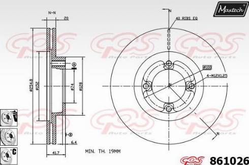 Maxtech 861026.6980 - Гальмівний диск autocars.com.ua