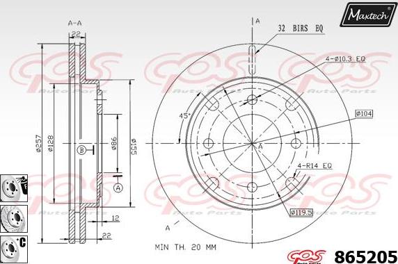 Maxtech 861026 - Гальмівний диск autocars.com.ua