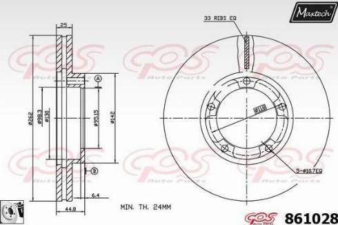 Maxtech 861028.0080 - Тормозной диск autodnr.net