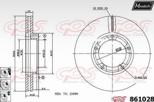 Maxtech 861028.6880 - Тормозной диск autodnr.net