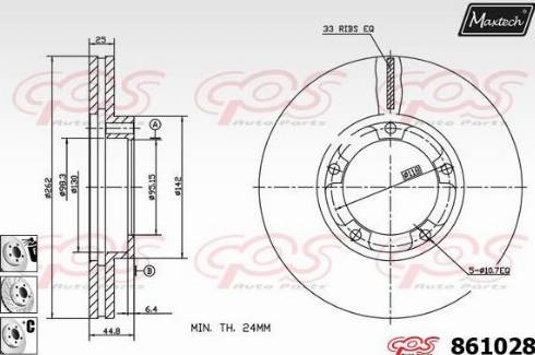 Maxtech 861028.6980 - Тормозной диск autodnr.net