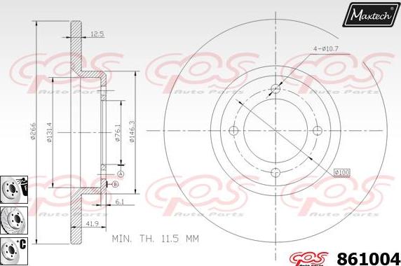 Maxtech 865236 - Гальмівний диск autocars.com.ua