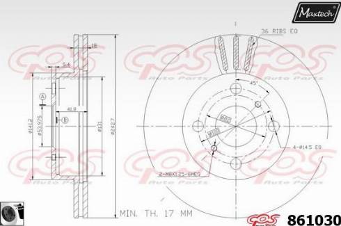 Maxtech 861030.0060 - Гальмівний диск autocars.com.ua