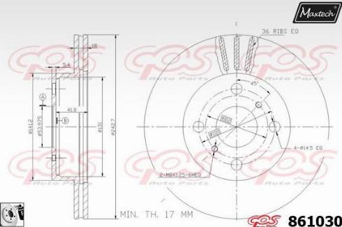 Maxtech 861030.0080 - Гальмівний диск autocars.com.ua