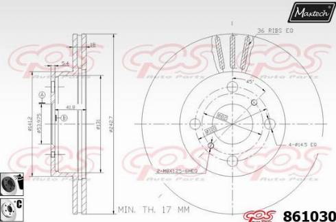 Maxtech 861030.6060 - Гальмівний диск autocars.com.ua