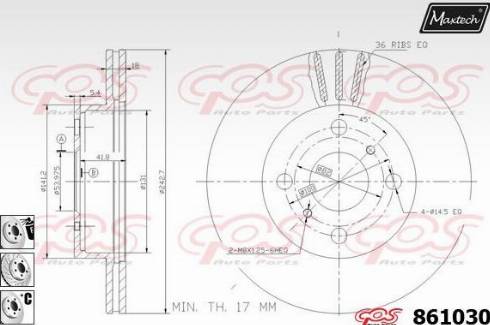 Maxtech 861030.6880 - Гальмівний диск autocars.com.ua