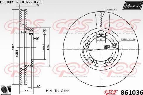 Maxtech 861036.0060 - Гальмівний диск autocars.com.ua