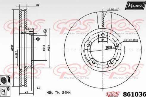 Maxtech 861036.6060 - Гальмівний диск autocars.com.ua