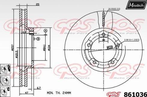 Maxtech 861036.6980 - Гальмівний диск autocars.com.ua