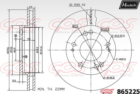 Maxtech 861038 - Гальмівний диск autocars.com.ua