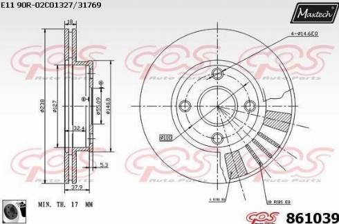 Maxtech 861039.0060 - Гальмівний диск autocars.com.ua