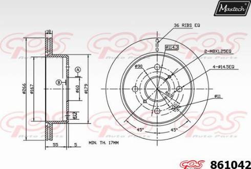 Maxtech 861042.0000 - Гальмівний диск autocars.com.ua