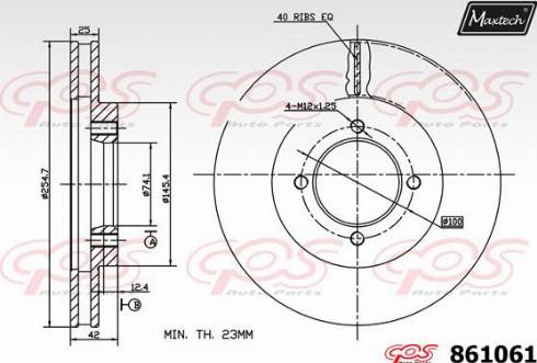 Maxtech 861061.0000 - Гальмівний диск autocars.com.ua