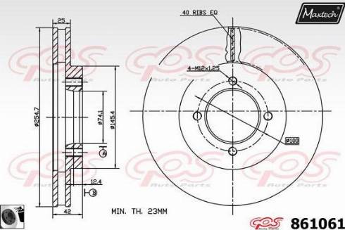 Maxtech 861061.0060 - Гальмівний диск autocars.com.ua