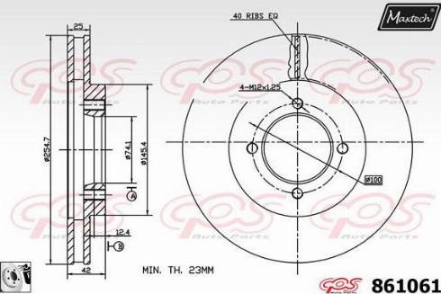 Maxtech 861061.0080 - Гальмівний диск autocars.com.ua