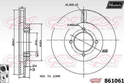 Maxtech 861061.6060 - Гальмівний диск autocars.com.ua