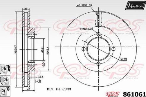 Maxtech 861061.6980 - Гальмівний диск autocars.com.ua