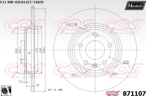 Maxtech 861061 - Гальмівний диск autocars.com.ua