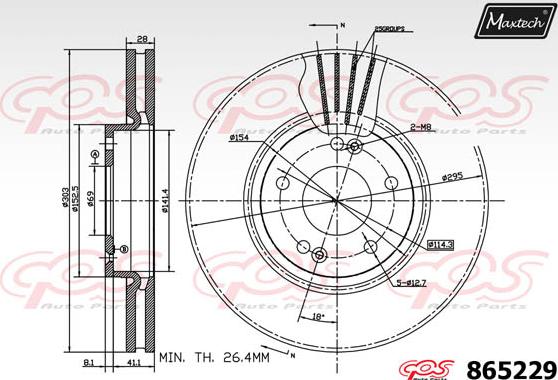 Maxtech 861064 - Гальмівний диск autocars.com.ua