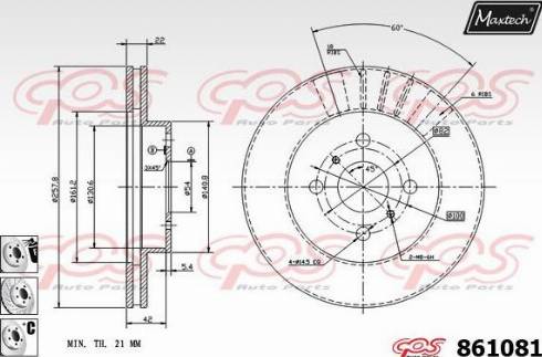 Maxtech 861081.6980 - Гальмівний диск autocars.com.ua