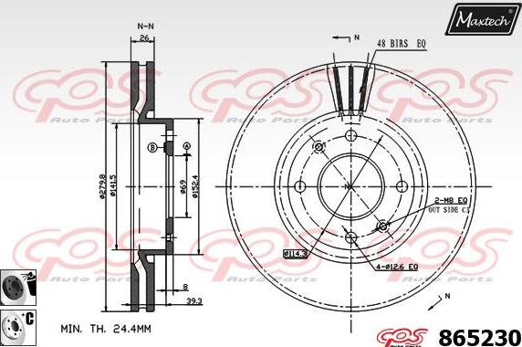 Maxtech 861081 - Гальмівний диск autocars.com.ua