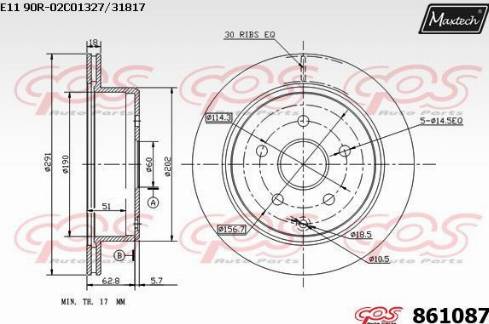 Maxtech 861087.0000 - Тормозной диск autodnr.net