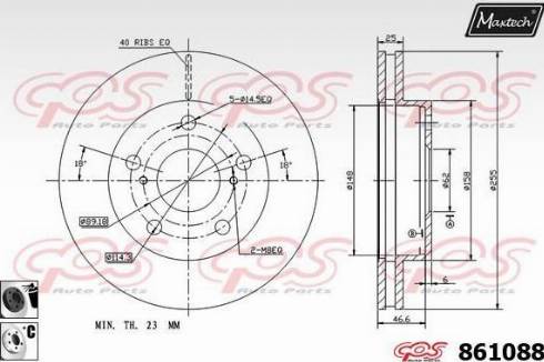 Maxtech 861088.6060 - Гальмівний диск autocars.com.ua