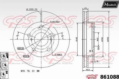 Maxtech 861088.6880 - Гальмівний диск autocars.com.ua