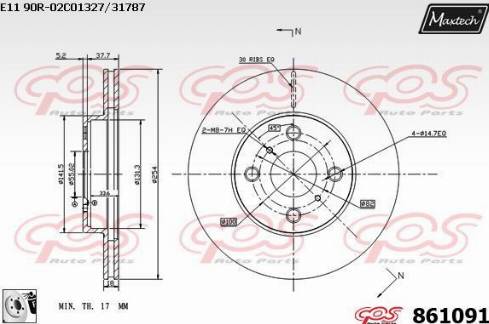 Maxtech 861091.0080 - Гальмівний диск autocars.com.ua