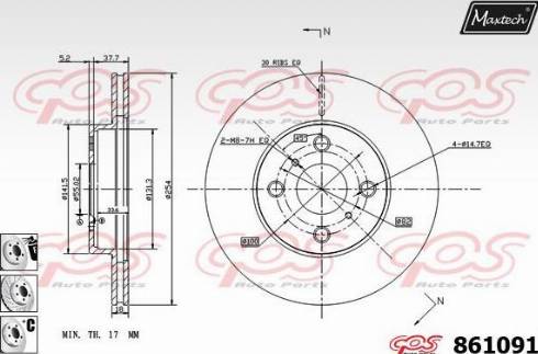 Maxtech 861091.6980 - Гальмівний диск autocars.com.ua